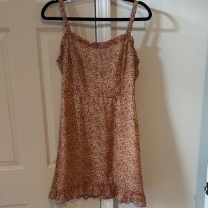 Floral Sleeveless Dress with Ruffle Trim